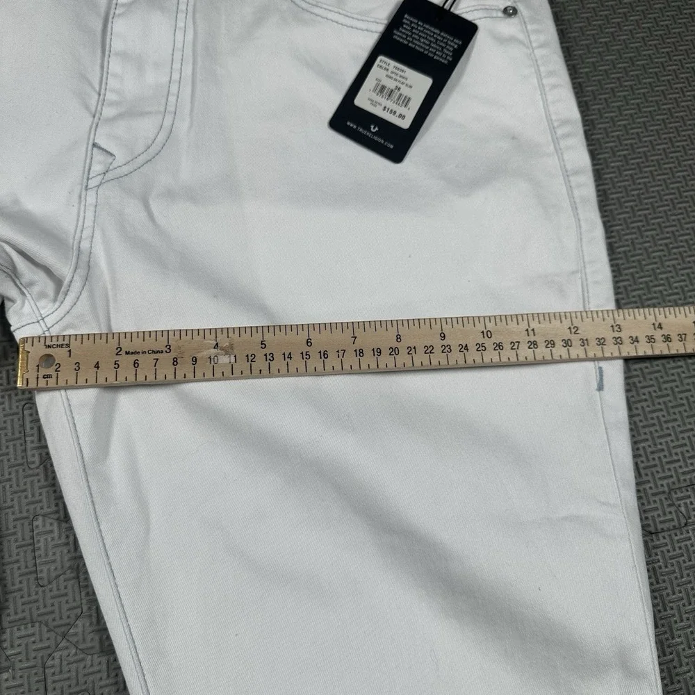 NEW True Religion Jeans Mens 36x32 (Fits 38) White Denim Geno Relaxed Slim $159